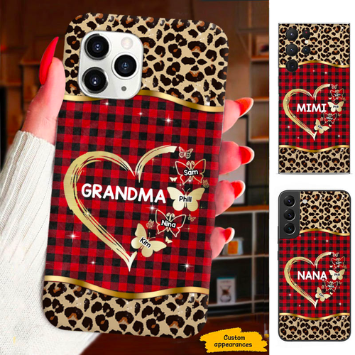 Heart Butterfly Mom Grandma Nana Mimi Gigi Auntie Personalized phone case SC2412453
