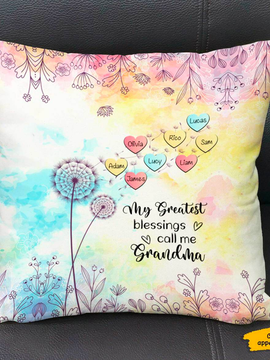 Heart Dandelion My Greatest Blessings called me Grandma Nana Mimi Gigi Personalized Pillow SC1512433