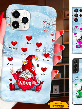 Heart Gnome Mom Grandma Nana Mimi Gigi Auntie Personalized phone case SC2312446