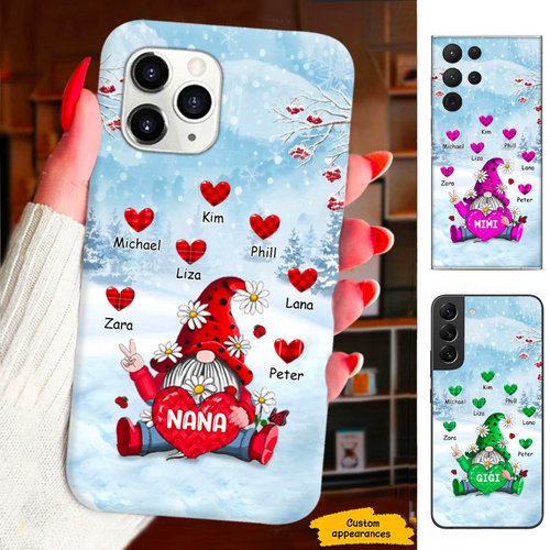 Heart Gnome Mom Grandma Nana Mimi Gigi Auntie Personalized phone case SC2312446