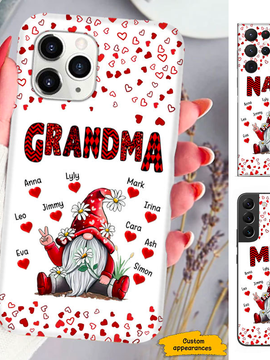 Heart Gnome Mom Grandma Nana Mimi Gigi Auntie Personalized phone case SC2512426