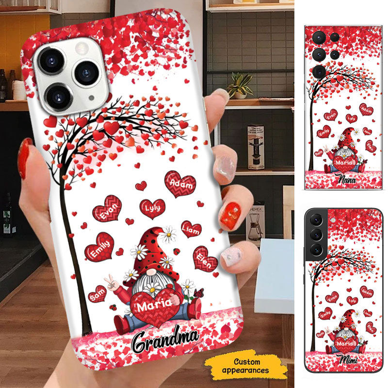 Heart Gnome Mom Grandma Nana Mimi Gigi Auntie Personalized phone case SC2512444