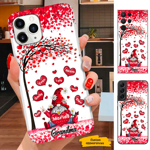 Heart Gnome Mom Grandma Nana Mimi Gigi Auntie Personalized phone case SC2512444