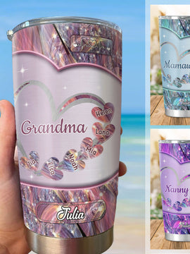 Heart Grandma Mimi Nana Gigi Mommy Auntie Personalized Tumbler SC512411