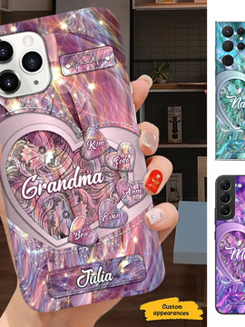 Heart Grandma Nana Mimi Gigi Auntie Mom Personalized Phone case SC2411055