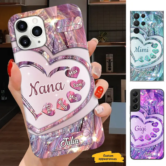 Heart Grandma Nana Mimi Gigi Auntie Mom Personalized Phone case SC2411056