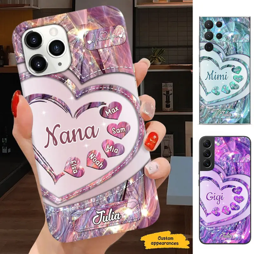 Heart Grandma Nana Mimi Gigi Auntie Mom Personalized Phone case SC2411056