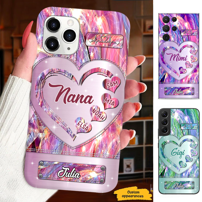 Heart Grandma Nana Mimi Mom Auntie Personalized Phone Case SC24102614