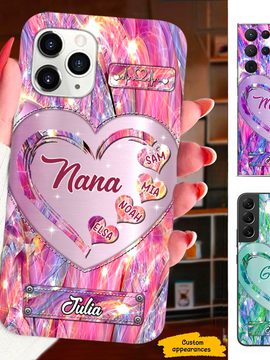 Heart Grandma Nana Mimi Mom Auntie Personalized Phone Case SC24102615