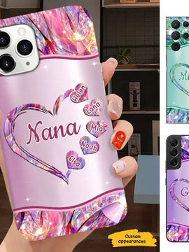 Heart Grandma Nana Mimi Mom Auntie Personalized Phone Case SC24110131