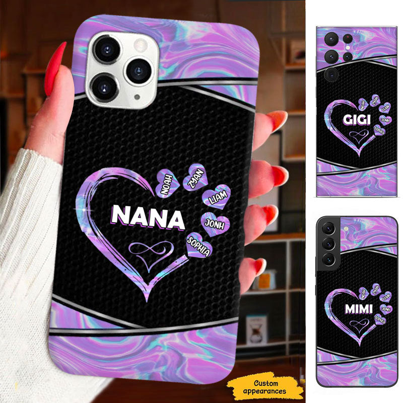 Heart Hologram Grandma Mommy Auntie Personalized Phone Case SC2812234