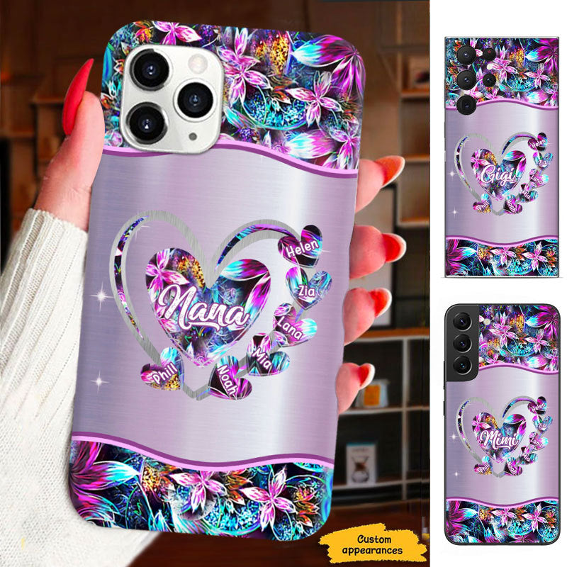 Heart Mom Grandma Nana Mimi Gigi Auntie Personalized Phone Case SC1612427