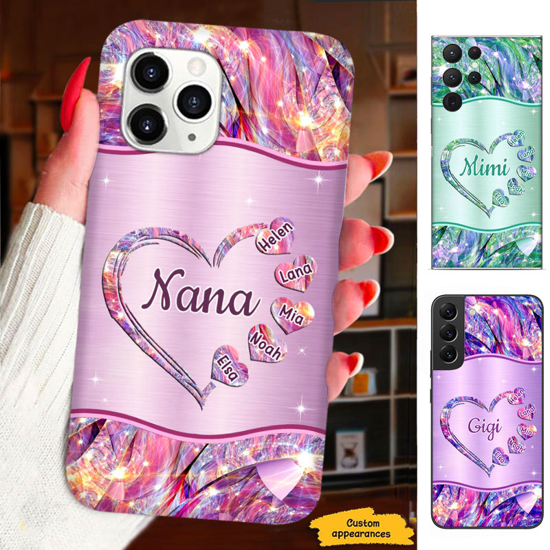 Heart Mom Grandma Nana Mimi Gigi Auntie Personalized phone case SC2212422