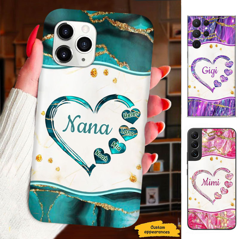 Heart Mom Grandma Nana Mimi Gigi Auntie Personalized phone case SC2212425