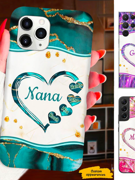 Heart Mom Grandma Nana Mimi Gigi Auntie Personalized phone case SC2212425