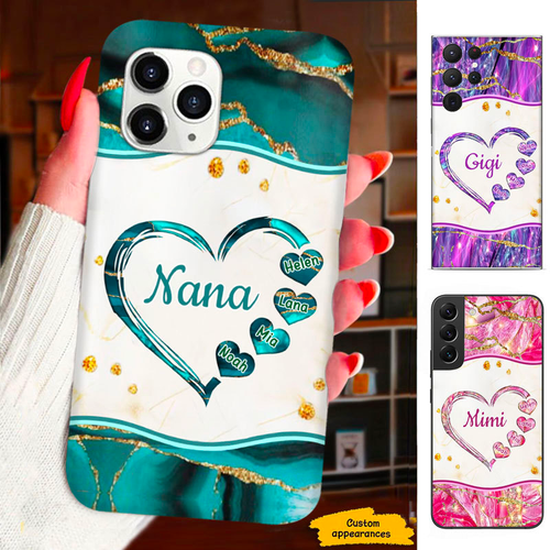 Heart Mom Grandma Nana Mimi Gigi Auntie Personalized phone case SC2212425