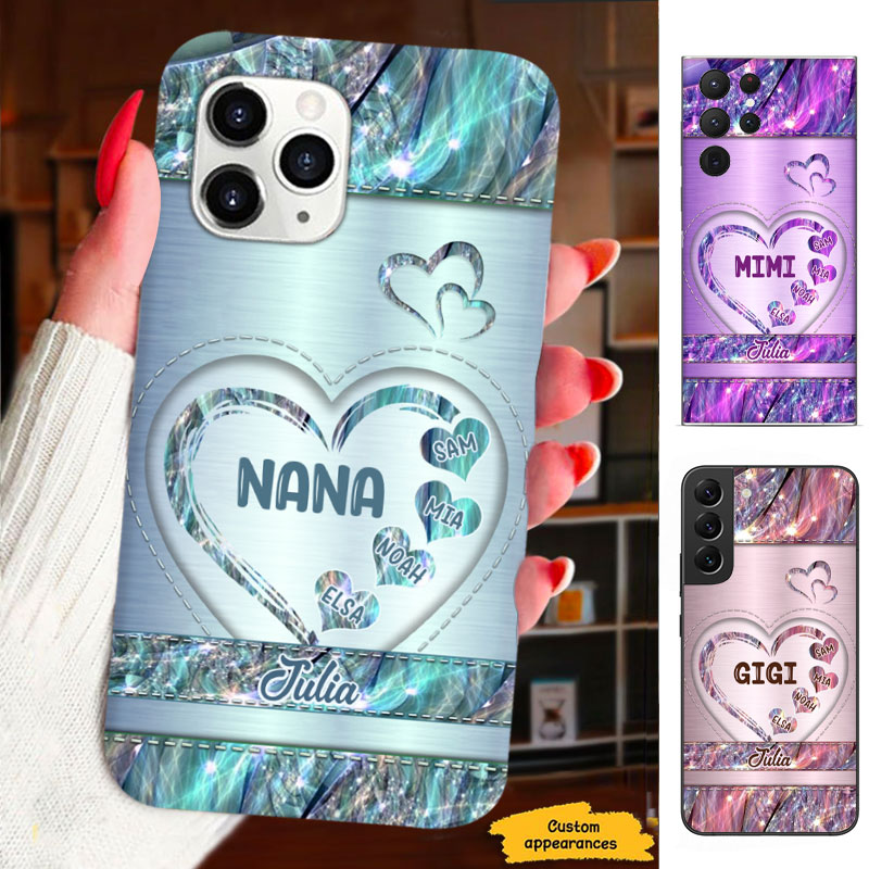 Heart Mom Grandma Nana Mimi Gigi Auntie Personalized phone case SC2312454