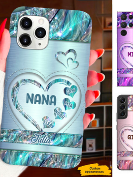 Heart Mom Grandma Nana Mimi Gigi Auntie Personalized phone case SC2312454