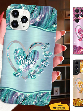 Hearts Grandma Nana Mimi Mom Auntie Personalized Phone Case SC24100814