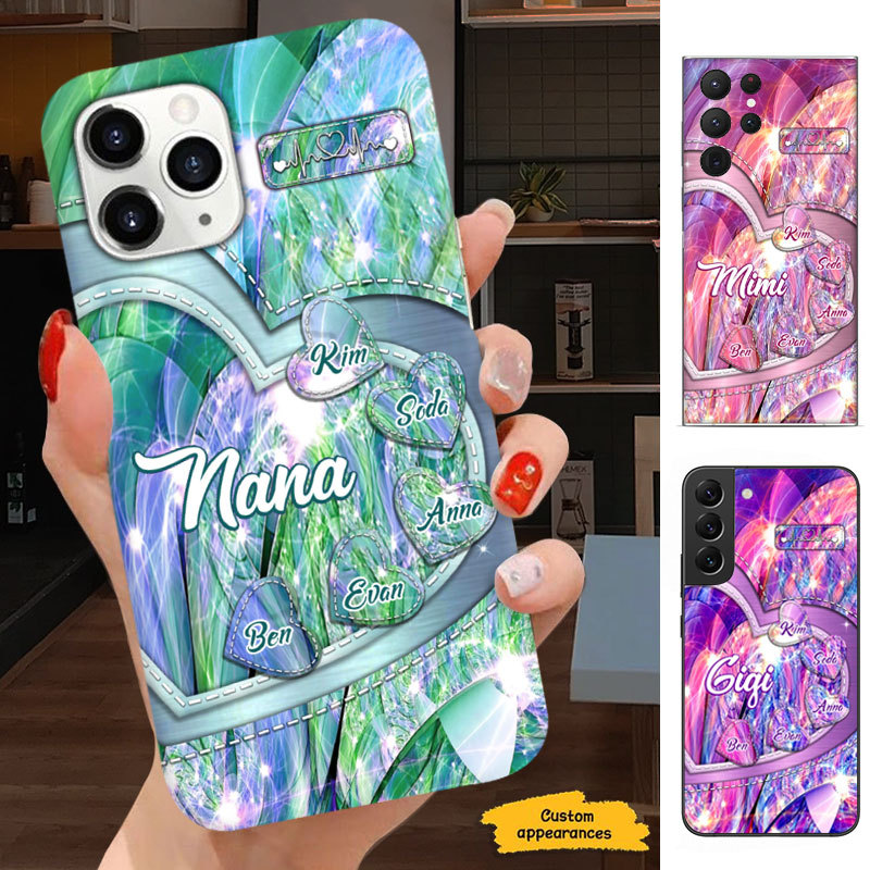 Hearts Grandma Nana Mimi Mom Auntie Personalized Phone Case SC24101015