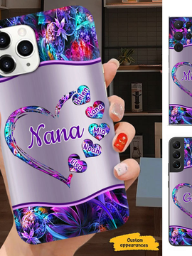 Hearts Grandma Nana Mimi Mom Auntie Personalized Phone Case SC24101416