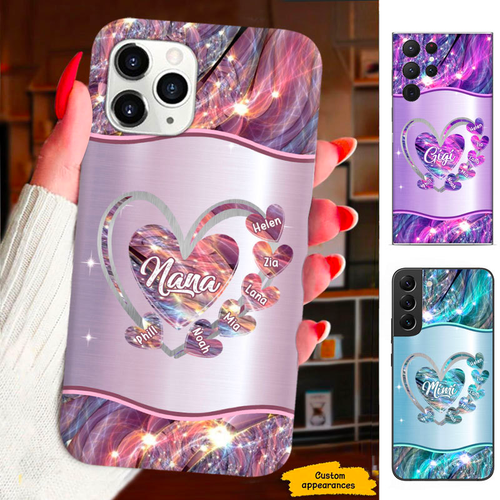 Hearts Grandma Nana Mommy Auntie Personalized Phone Case SC2912237