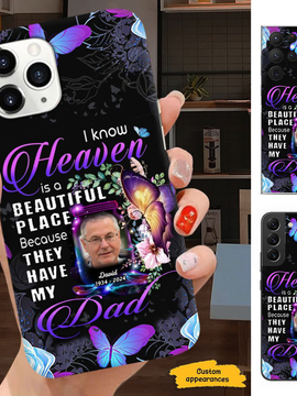 Heaven is a beautiful place Photo Upload Memorial Personalized Phone case SC2411051