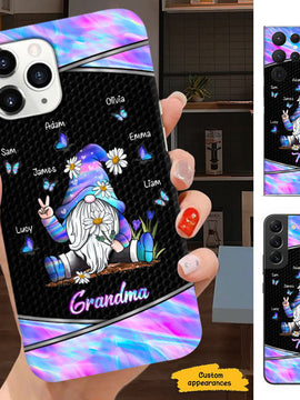 Hologram Butterfly Gnome Grandma Nana Mimi Mom Auntie Personalized Phone Case SC24100824