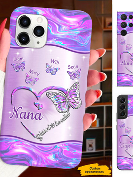 Hologram Butterfly Grandma Nana Mimi Mom Auntie Personalized Phone Case SC2410224