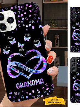 Hologram Butterfly Heart Mom Grandma Nana Mimi Gigi Blessings Personalized Phone Case SC1612410