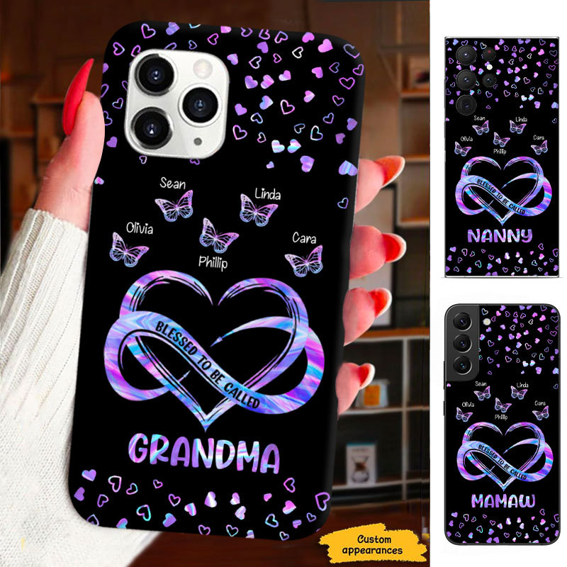 Hologram Butterfly Heart Mom Grandma Nana Mimi Gigi Blessings Personalized Phone Case SC1612411