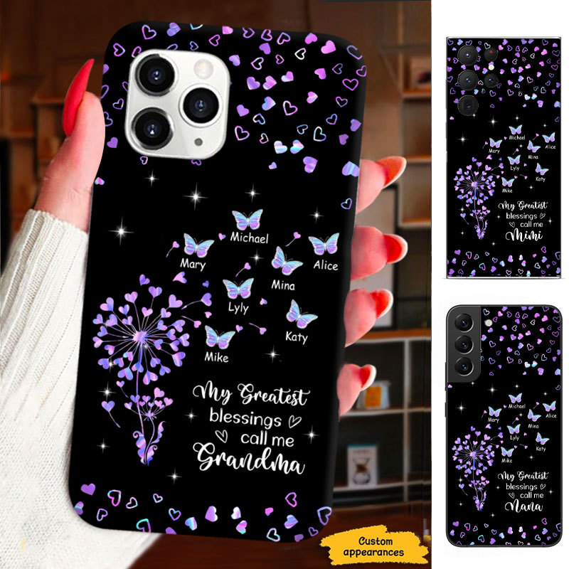 Hologram Butterfly My Greatest Blessing called me Grandma Nana Mimi Gigi Personalized Phone Case SC151248