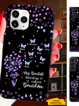 Hologram Butterfly My Greatest Blessing called me Grandma Nana Mimi Gigi Personalized Phone Case SC151248