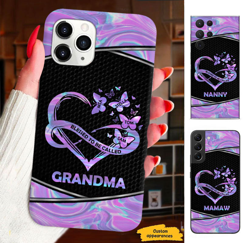 Hologram Heart Blessed to be called Grandma Nana Mommy Auntie Personalized Phone Case SC29122314