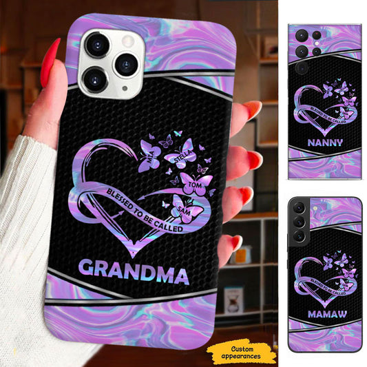 Hologram Heart Blessed to be called Grandma Nana Mommy Auntie Personalized Phone Case SC29122314