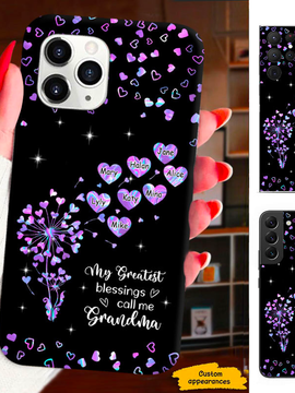 Hologram Heart Dandelion My Greatest Blessing called me Grandma Nana Mimi Gigi Personalized Phone Case SC1512410