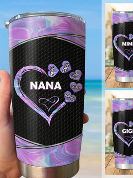 Hologram Heart Grandma Mimi Nana Gigi Mommy Auntie Personalized Tumbler SC512417