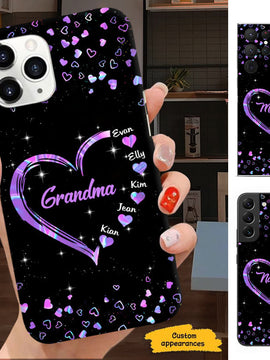 Hologram Heart Grandma Mimi Nana Mommy Auntie Personalized Phone Case SC812414