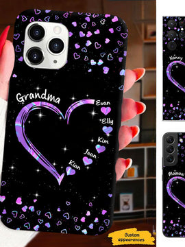 Hologram Heart Grandma Mimi Nana Mommy Auntie Personalized Phone Case SC812421