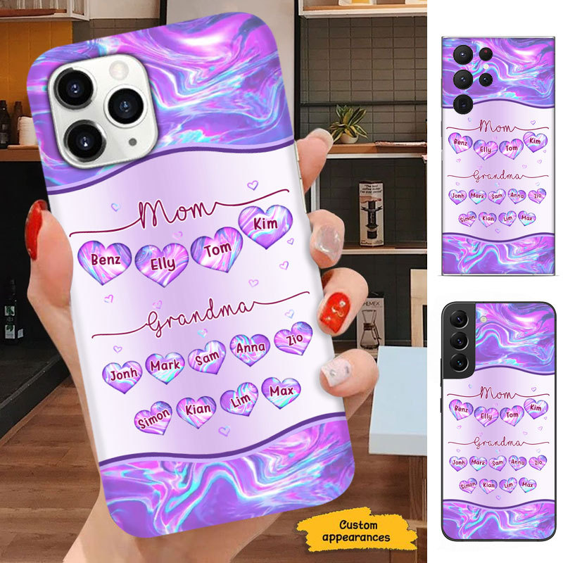 Hologram Heart MOM Grandma Nana Mimi Gigi Auntie Personalized phone case SC191242