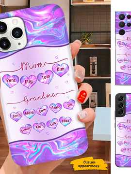 Hologram Heart MOM Grandma Nana Mimi Gigi Auntie Personalized phone case SC191242