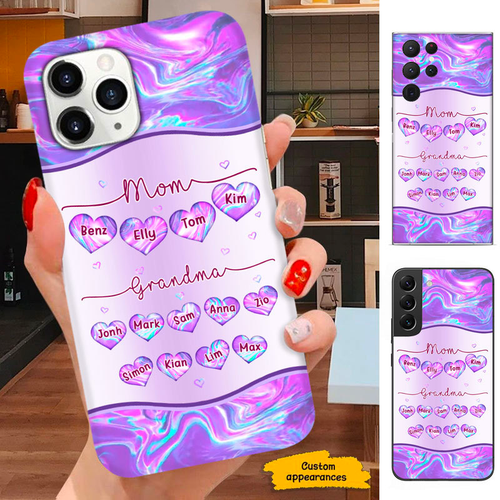 Hologram Heart MOM Grandma Nana Mimi Gigi Auntie Personalized phone case SC191242