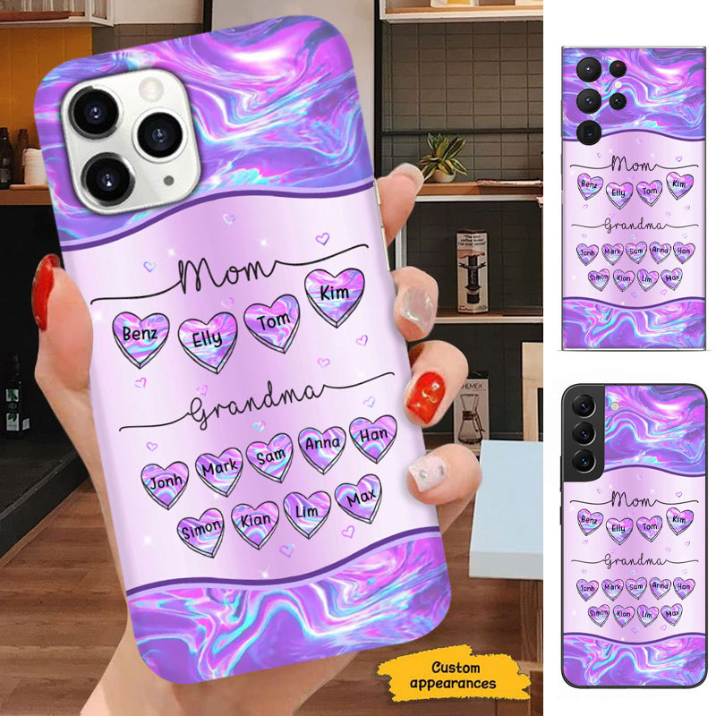 Hologram Heart Mom Grandma Nana Mimi Gigi Auntie Personalized phone case SC2412440