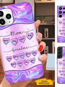 Hologram Heart Mom Grandma Nana Mimi Gigi Auntie Personalized phone case SC2412440