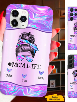 Hologram Messy Bun Hair Mom Grandma Nana Mimi Gigi Personalized Phone Case SC1612423