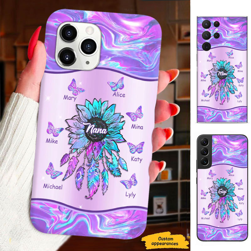 Hologram Sunflower Butterfly Dreamcatcher Mom Grandma Nana Mimi Gigi Blessings Personalized Phone Case SC1612420