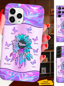 Hologram Sunflower Butterfly Dreamcatcher Mom Grandma Nana Mimi Gigi Blessings Personalized Phone Case SC1612420