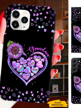 Hologram Sunflower Heart Mom Grandma Nana Mimi Gigi Blessings Personalized Phone Case SC161249