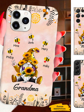 Honey Bee Gnome Mom Grandma Nana Mimi Gigi Auntie Personalized phone case SC2312444