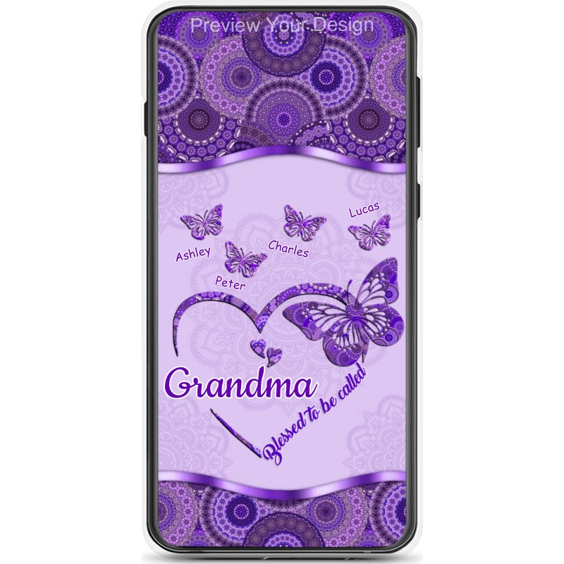 Butterflies Blessed to be called Nana Mimi Gigi Grandma Personalized Phone Case SC1762-18